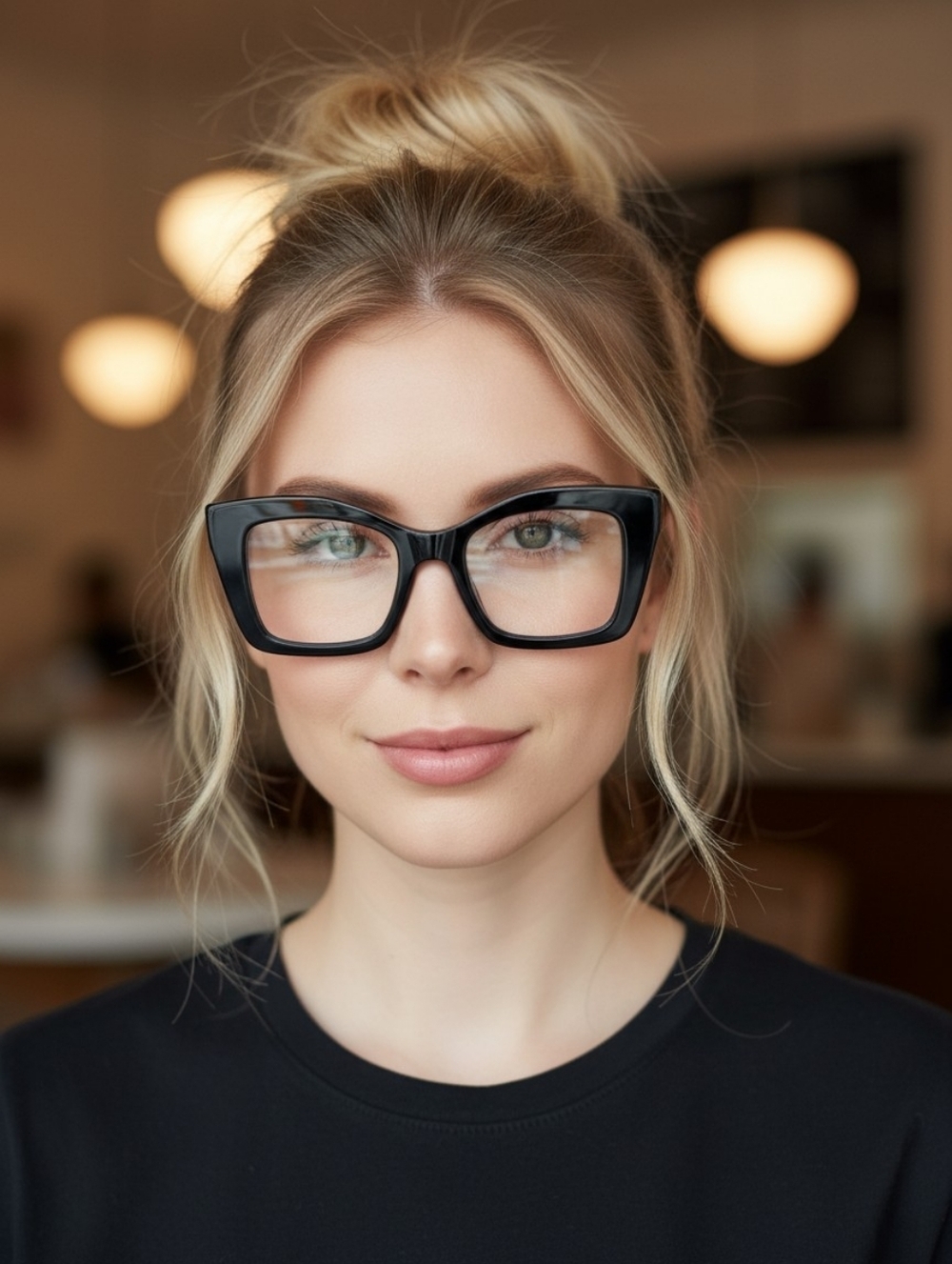 +1.00 Black Oversized Square Readers